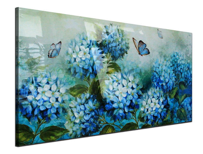 ȯ٥С˥å   BURNISH  WALL ART BLUE FLOWER BUTTERFLY BWA-020 kar-7859643s1 1ܤβ 