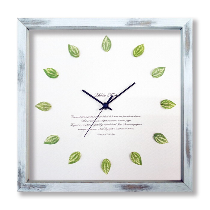 かわいいピレアの掛時計 Pilea Clock  SV-2001 フレームカラー：アンティークホワイト kar-9284146s1 1枚目の画像 