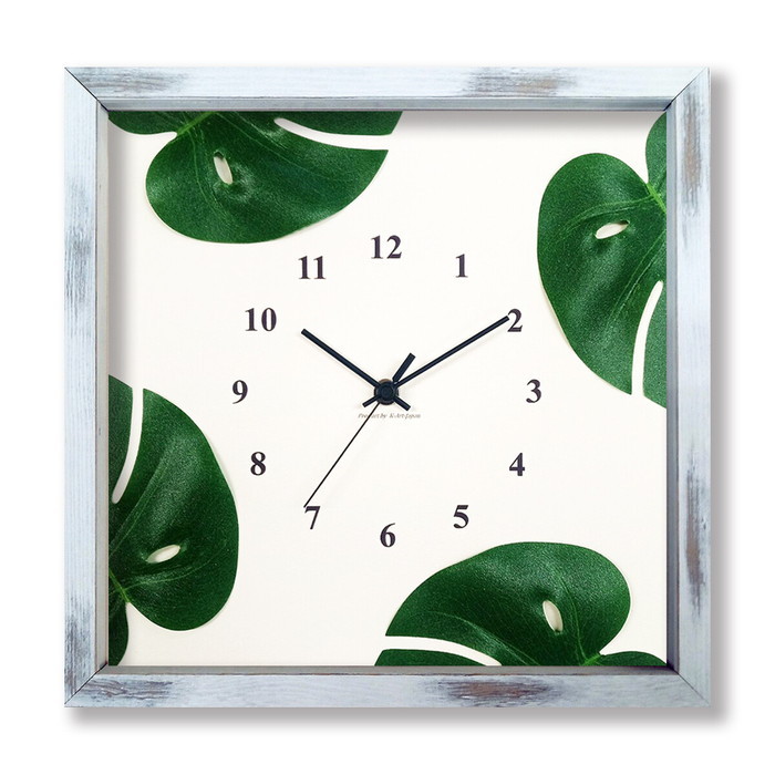 『当社発送』Monstera Clock モンステラクロック SV-3001 フレームカラー：アンティークホワイト 保証付 kar-9302219s1 1枚目の画像 