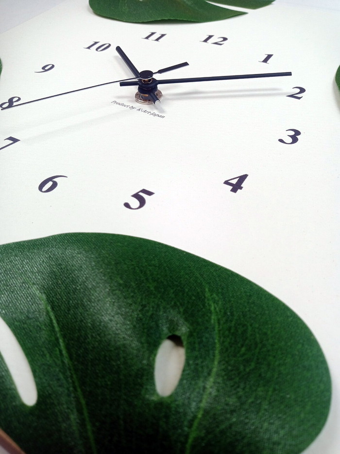 『当社発送』Monstera Clock モンステラクロック SV-3001 フレームカラー：アンティークホワイト 保証付 kar-9302219s1 2枚目の画像 
