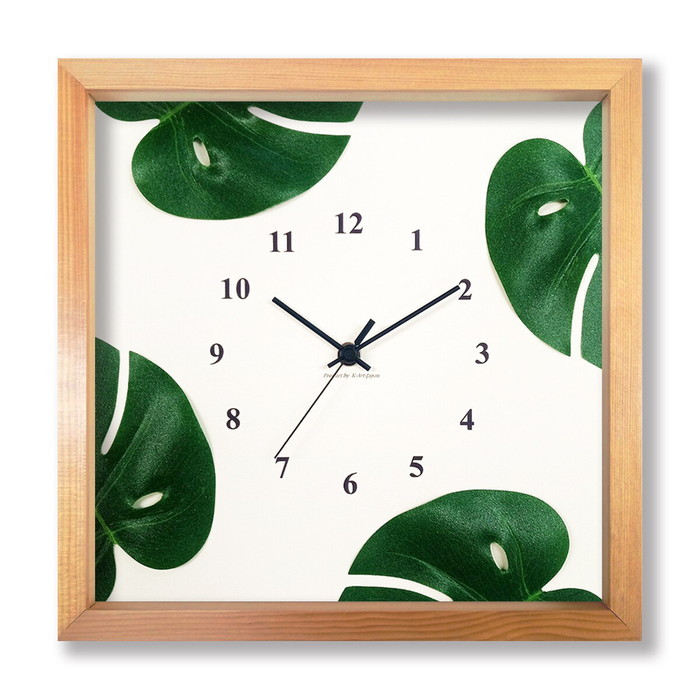 『当社発送』Monstera Clock モンステラクロック SV-3002 フレームカラー:ナチュラル 保証付 kar-9302219s2 1枚目の画像