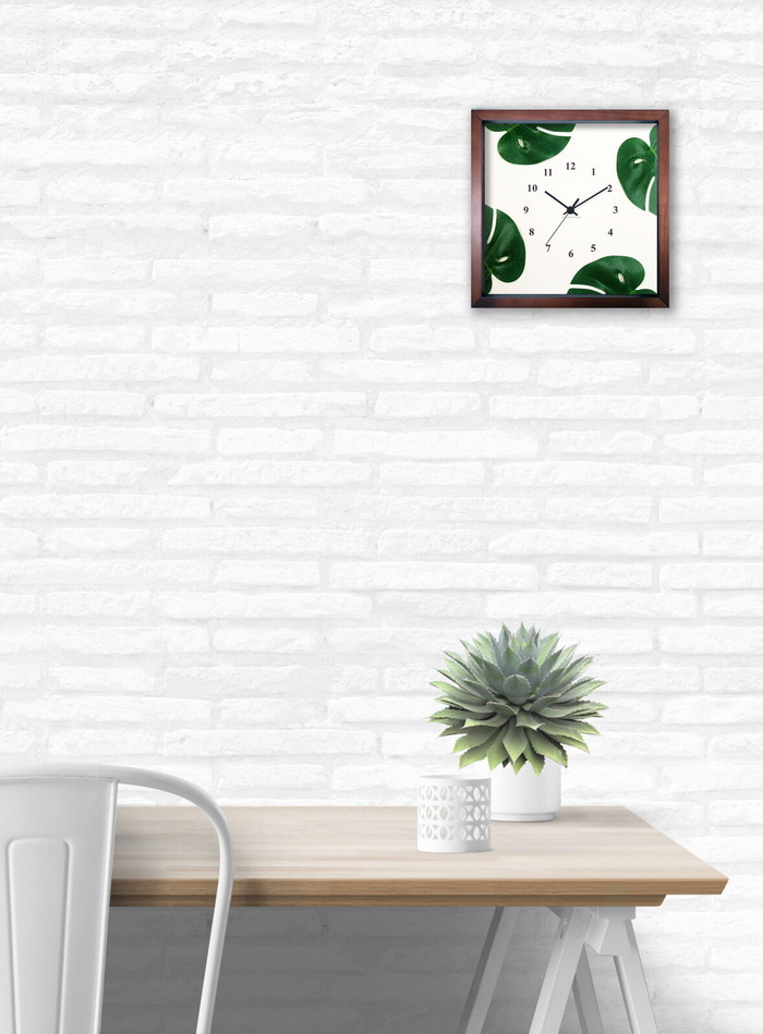 『当社発送』Monstera Clock モンステラクロック SV-3002 フレームカラー:ナチュラル 保証付 kar-9302219s2 4枚目の画像