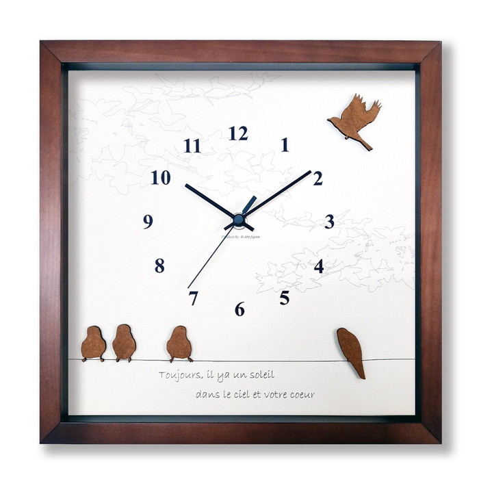 『当社発送』かわいい鳥の掛時計 Bird Clock BC-2003 フレームカラー:ブラウン 保証付 kar-9327119s3 1枚目の画像