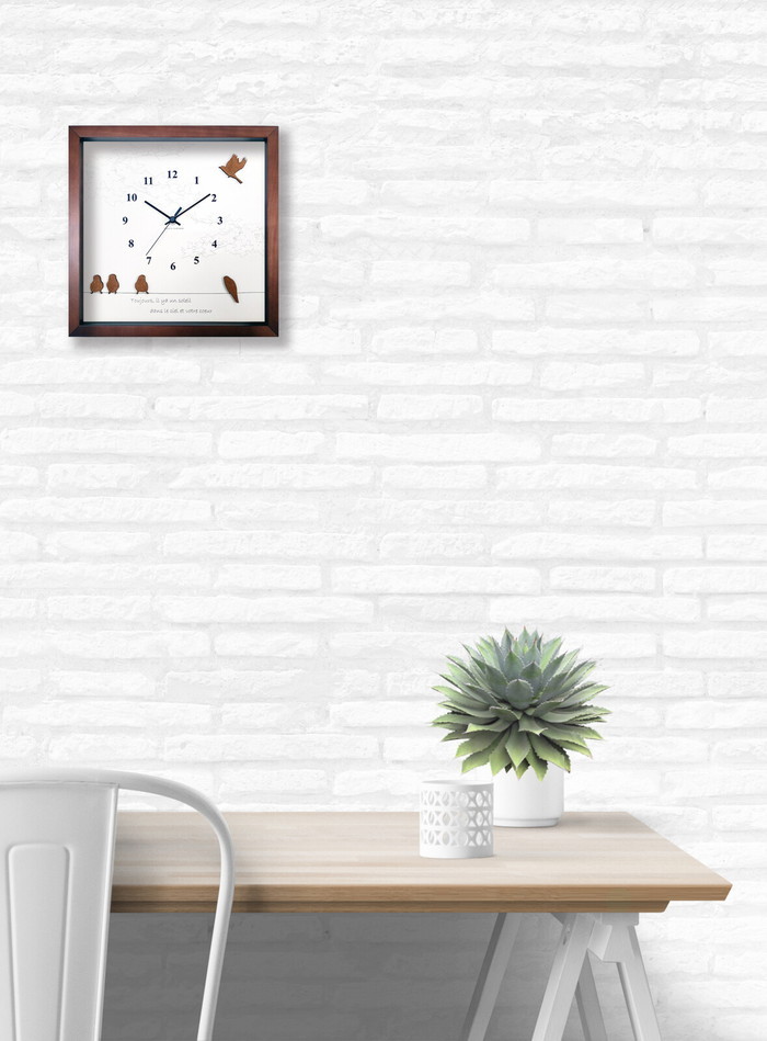 『当社発送』かわいい鳥の掛時計 Bird Clock BC-2003 フレームカラー:ブラウン 保証付 kar-9327119s3 3枚目の画像