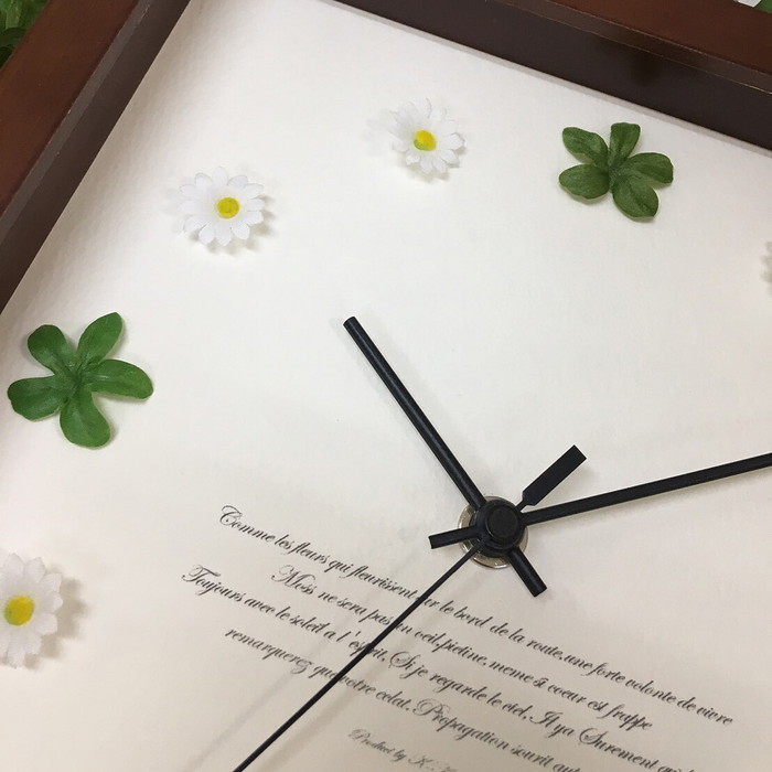 『当社発送』花と葉っぱの可愛い掛時計 Leaf＆Flower Clock  LF-1002 フレームカラー：ナチュラル 保証付 kar-9486390s2 3枚目の画像 