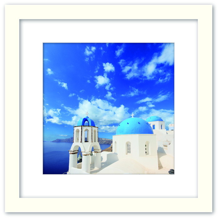 アートコレクション ホワイトアンドブルー 地中海 シリーズ WB-1001WH-L フレームカラー：ホワイト Lサイズ kar-9525895s9 アートパネル