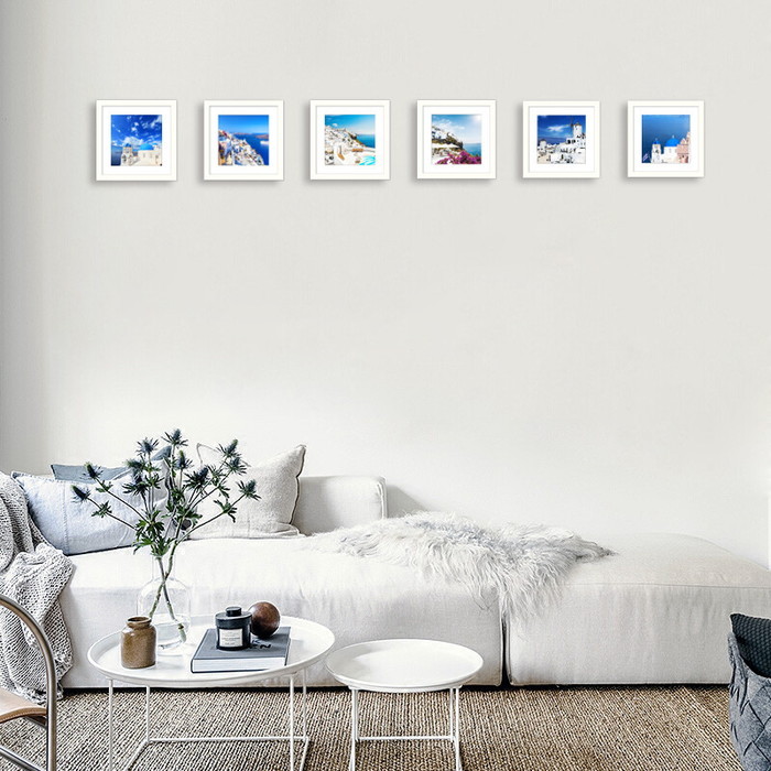 『当社発送』アートコレクション ホワイトアンドブルー 地中海 シリーズ WB-1007WH-M フレームカラー：ホワイト Mサイズ kar-9526265s5 3枚目の画像 