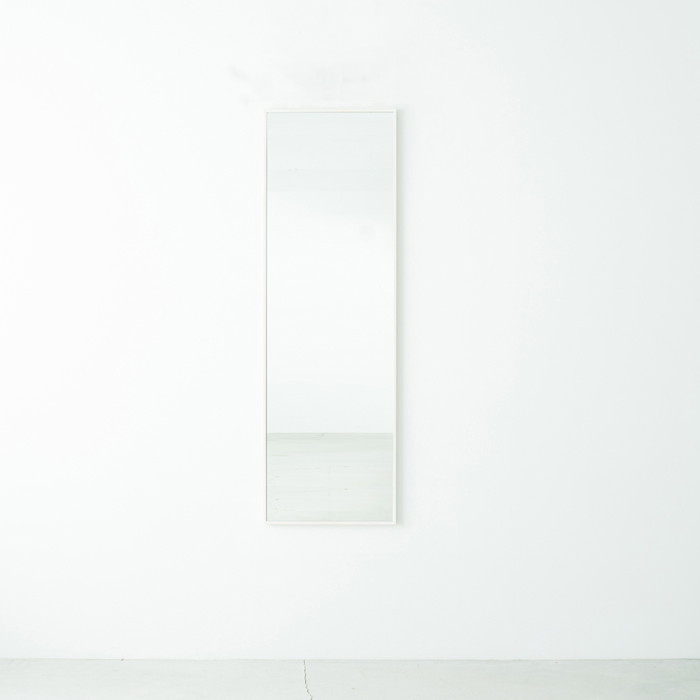 細枠 ウォールミラー 46×122 天然木 北欧風 日本製 鏡 全身鏡 姿見 