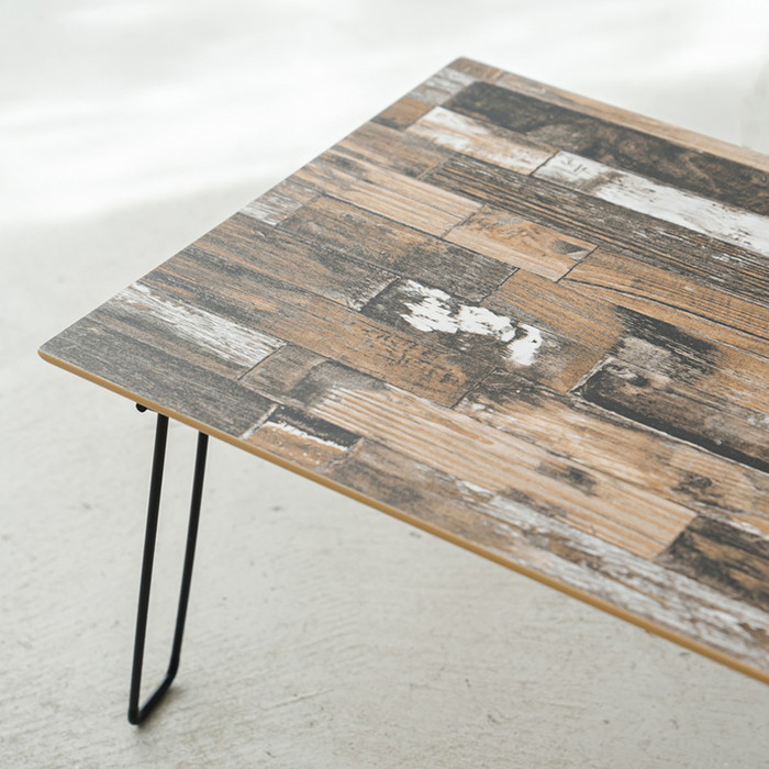 スクラップウッドテーブル(60)幅60cm 折りたたみ机 木製