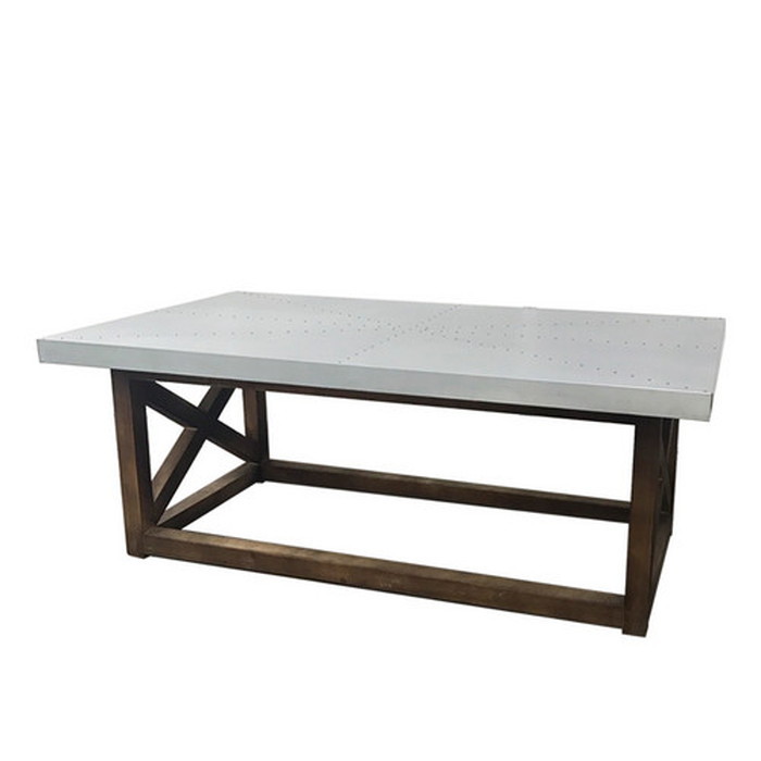 モミ古材 × 亜鉛天板 コーヒーテーブル W120