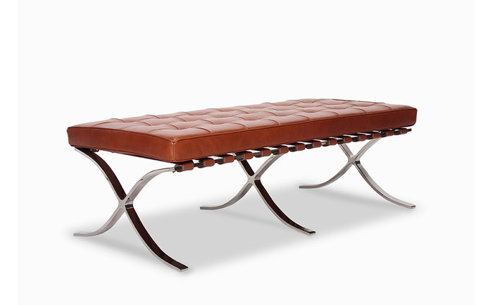 ミース・ファン・デル・ローエ バルセロナ オットマン 2P BARCELONA Ottoman 2P セミアニリンレザー 本革 3年保証付 デザイナーズ ジェネ